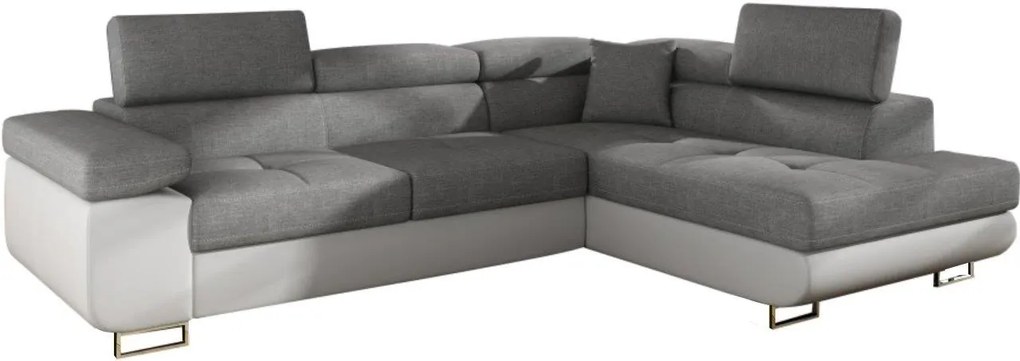 Ъгъл диван Antony-Right-White - Gray