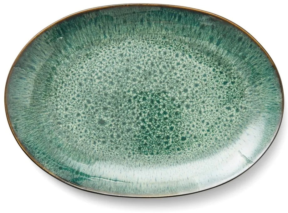 Зелена/черна глинена чиния за сервиране Gastro Green/Black – Bitz