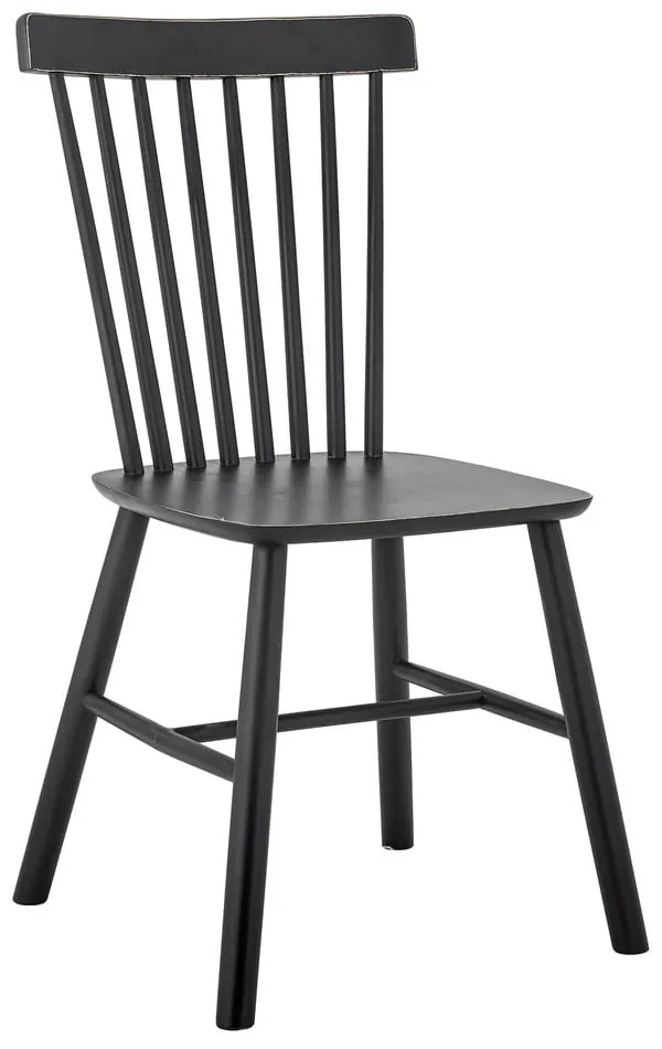 Черен трапезен стол от масивно каучуково дърво Mill – Bloomingville