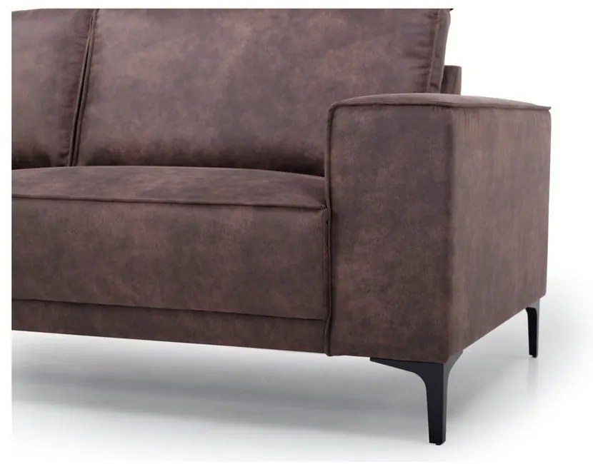 Тъмнокафяв ъглов диван от изкуствена кожа (ляв ъгъл) Copenhagen - Scandic