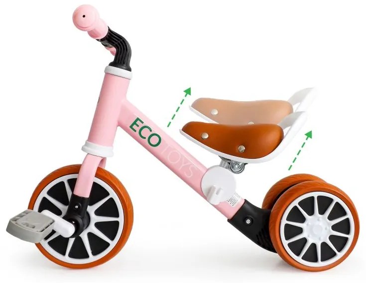 Детска триколка за баланс в розово ECOTOYS