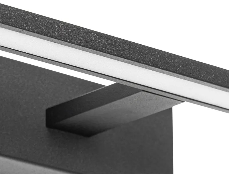 Модерен стенен аплик черен 62 см с LED IP44 - Jerre