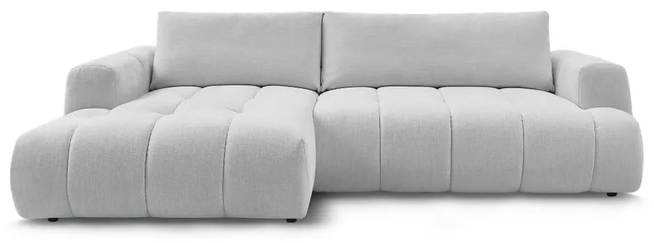 Светлосив сгъваем/с място за съхранение ъглов диван (ляв ъгъл) Fuji – Bobochic Paris