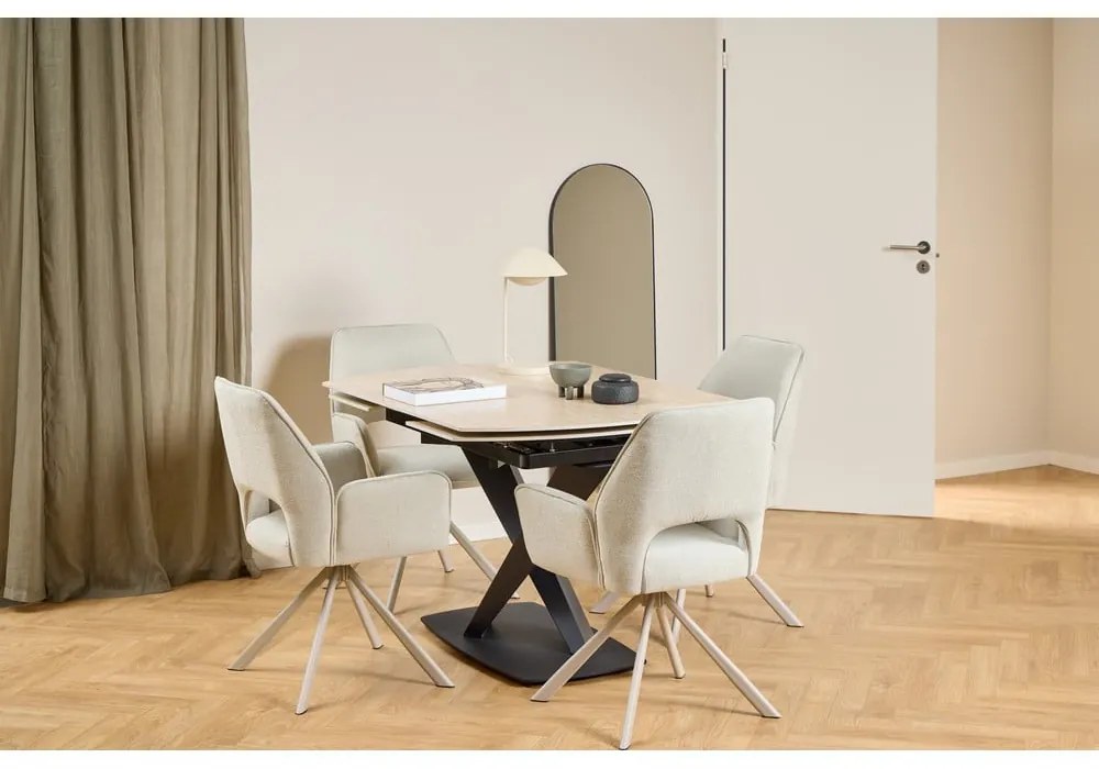 Бежов тапициран трапезен стол с подлакътници Graham – Actona