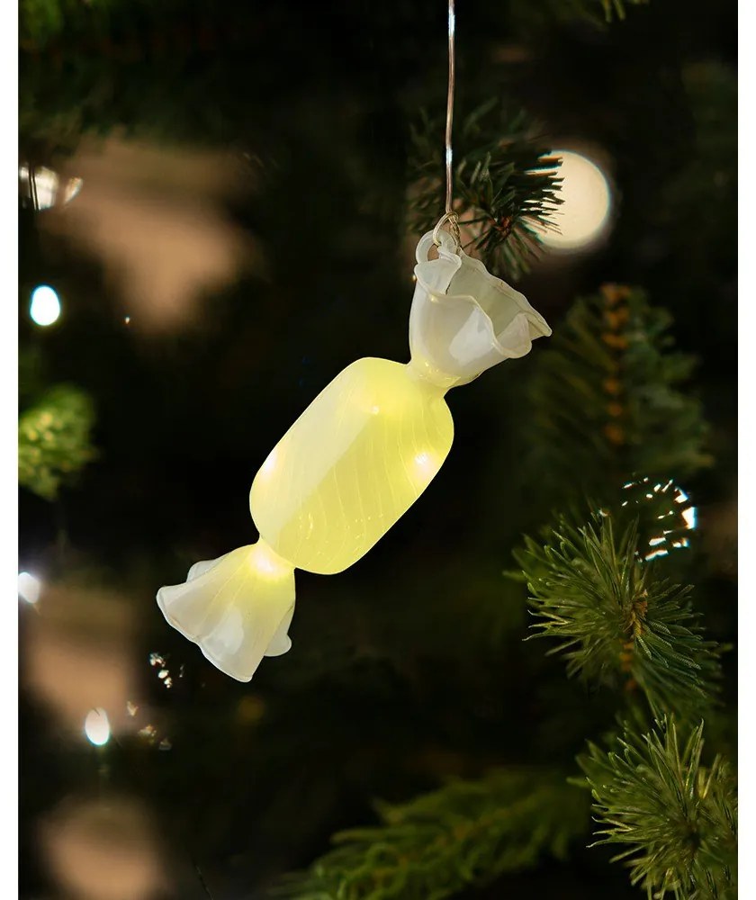 Бяла висяща коледна светлинна украса ø 1,5 cm Hannah – Sirius