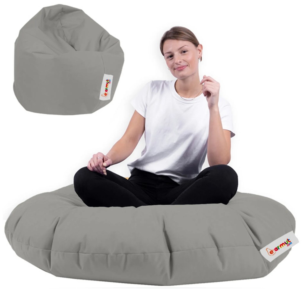 Градински пуф Iyzi 100 Cushion Pouf, цвят Сив