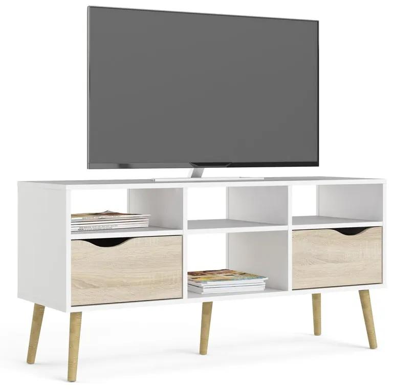 Бяла маса за телевизор , 117 x 57 cm Oslo - Tvilum
