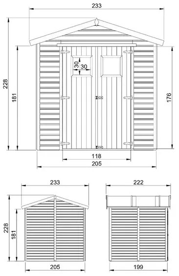 Барака с под - 205 x 199 см – 4 м2