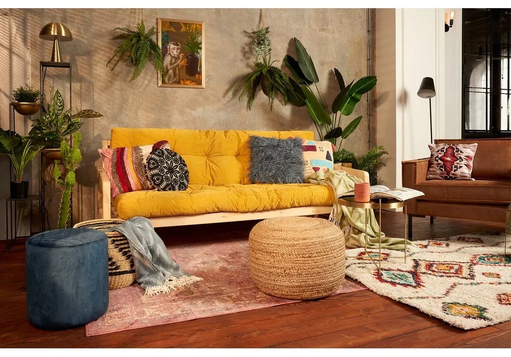 Кафяв разтегателен диван 204 cm Grab - Karup Design