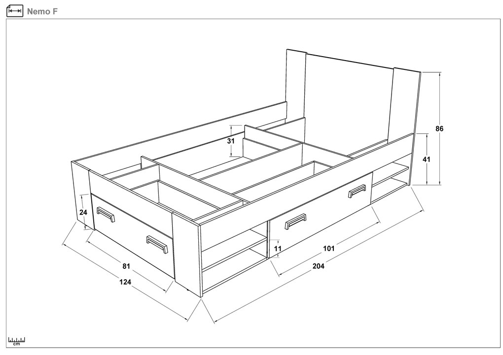 Легло 120/200 Немо + матрак