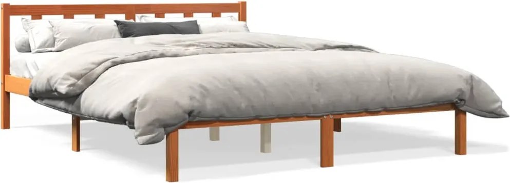 844810 vidaXL Рамка за легло без матрак, восъчнокафяв, 150x200 см, бор масив