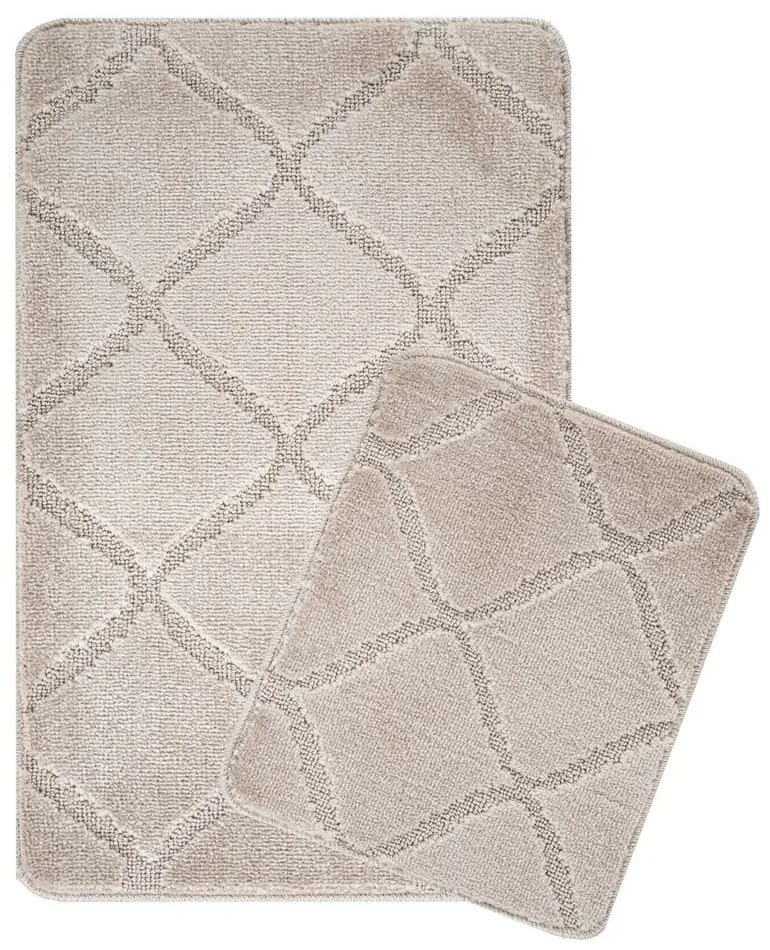 Светлокафяви килими за баня в комплект от 2 бр. 50x80 cm Cizgili – Foutastic