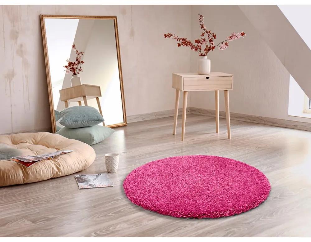 Розов килим Aqua Liso, ø 80 cm - Universal