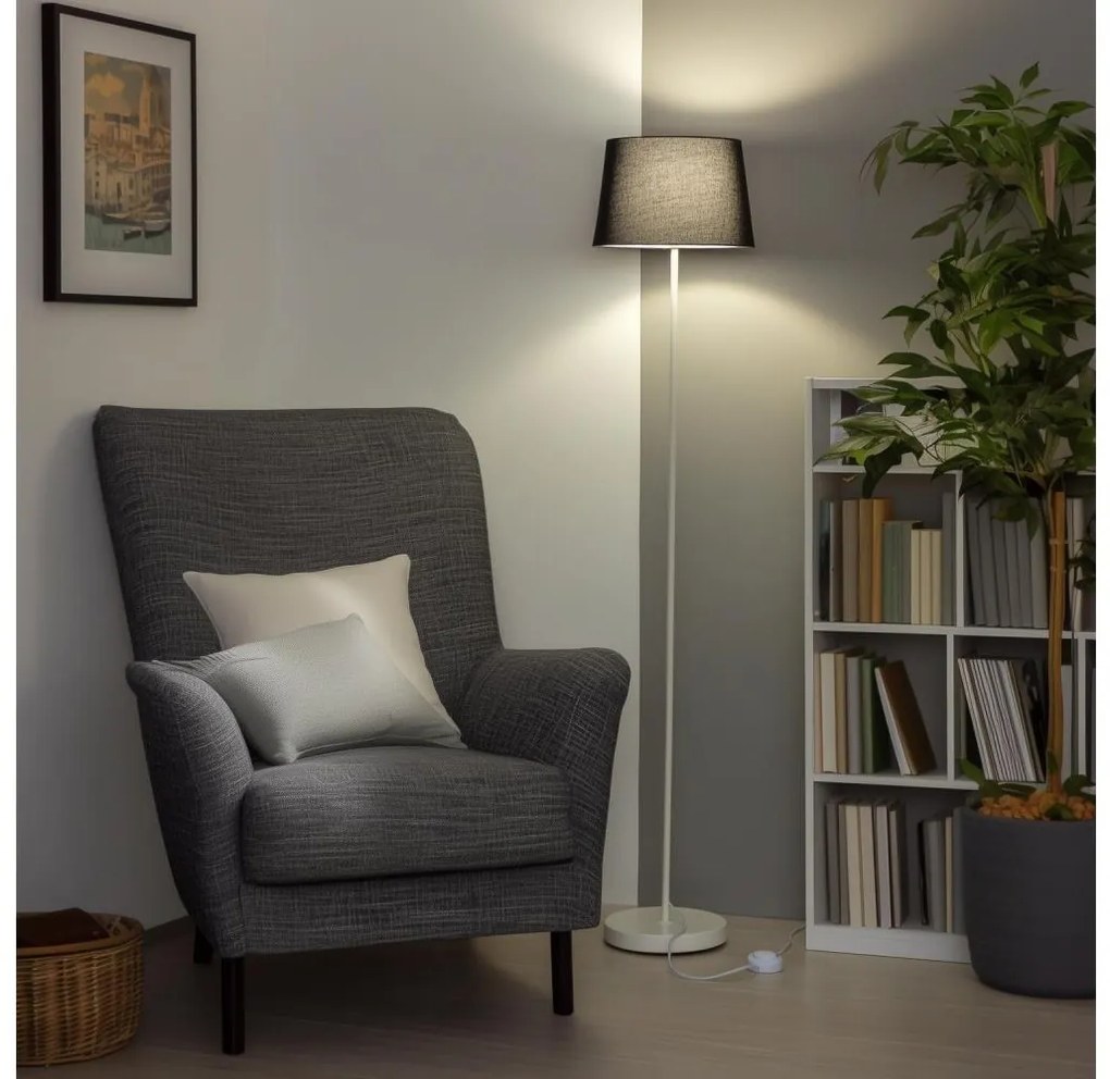 Brilagi - LED подова лампа CERIA 1xE27/40W/230V Ø 30 см черно/бяло