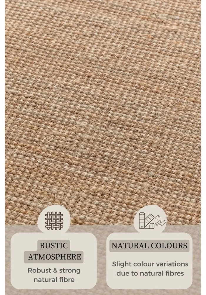 Килим от юта в естествен цвят 160x230 cm Bouclé - Hanse Home