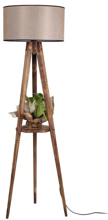 Подова лампа TRIPOD 1xE27/60W/230V бежово/кафяво