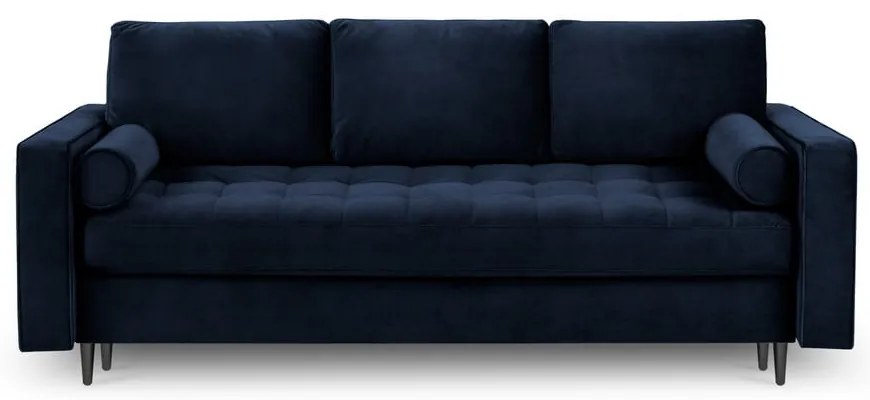Син кадифен разтегателен диван Santo - Milo Casa
