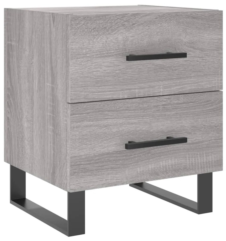 827368 vidaXL Нощно шкафче, сив сонома, 40x35x47,5 см, инженерно дърво