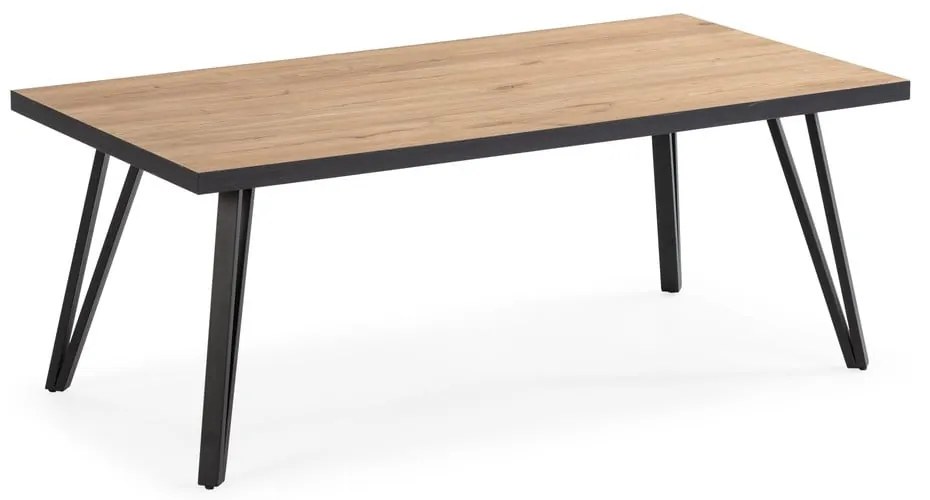 Черна/естествена масичка за кафе с дъбов плот 60x120 cm Sindi - Marckeric