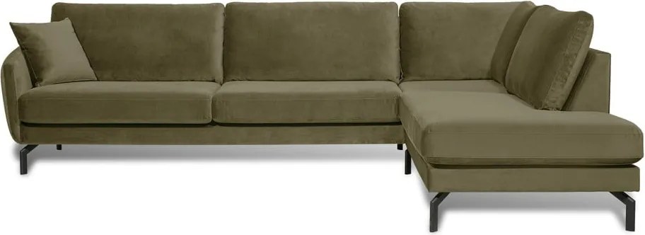 Ъглов диван от зелено кадифе (десен ъгъл) Magic - Scandic