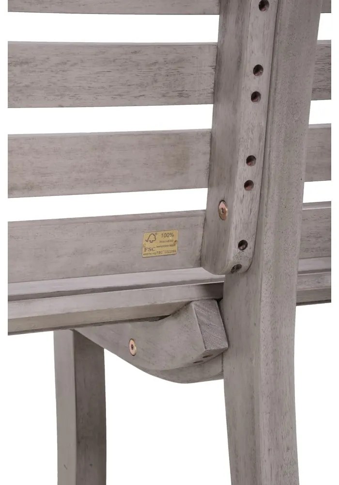 Сива градинска пейка от масивно дърво Mandalay – Garden Pleasure