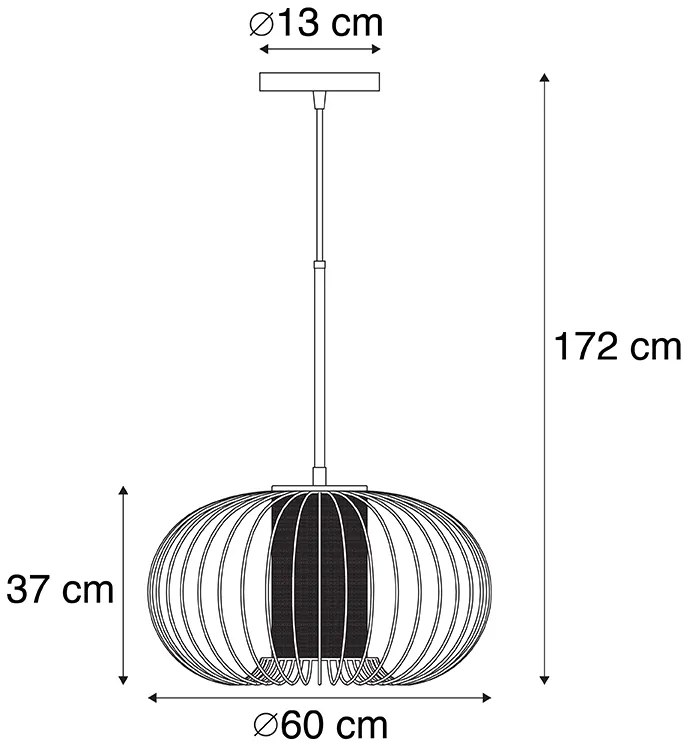 Дизайнерски висящ аплик златен с черен 60 см - Marnie