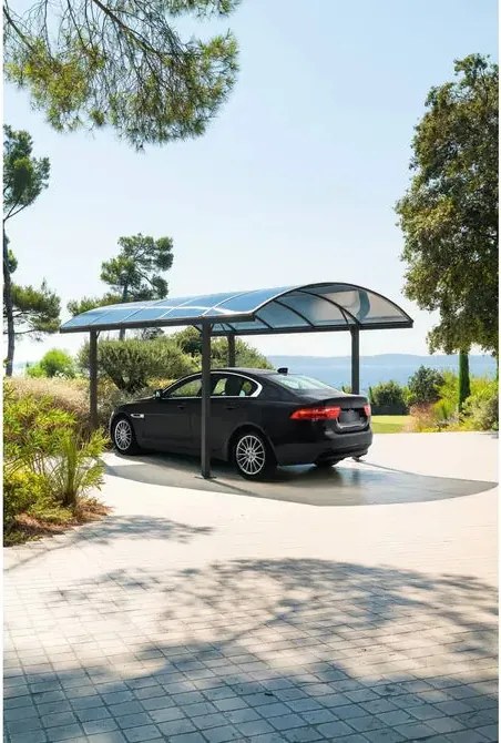 Навес за кола Hesperide Belize, Поликарбонат и алуминий, Графит, 5x3м