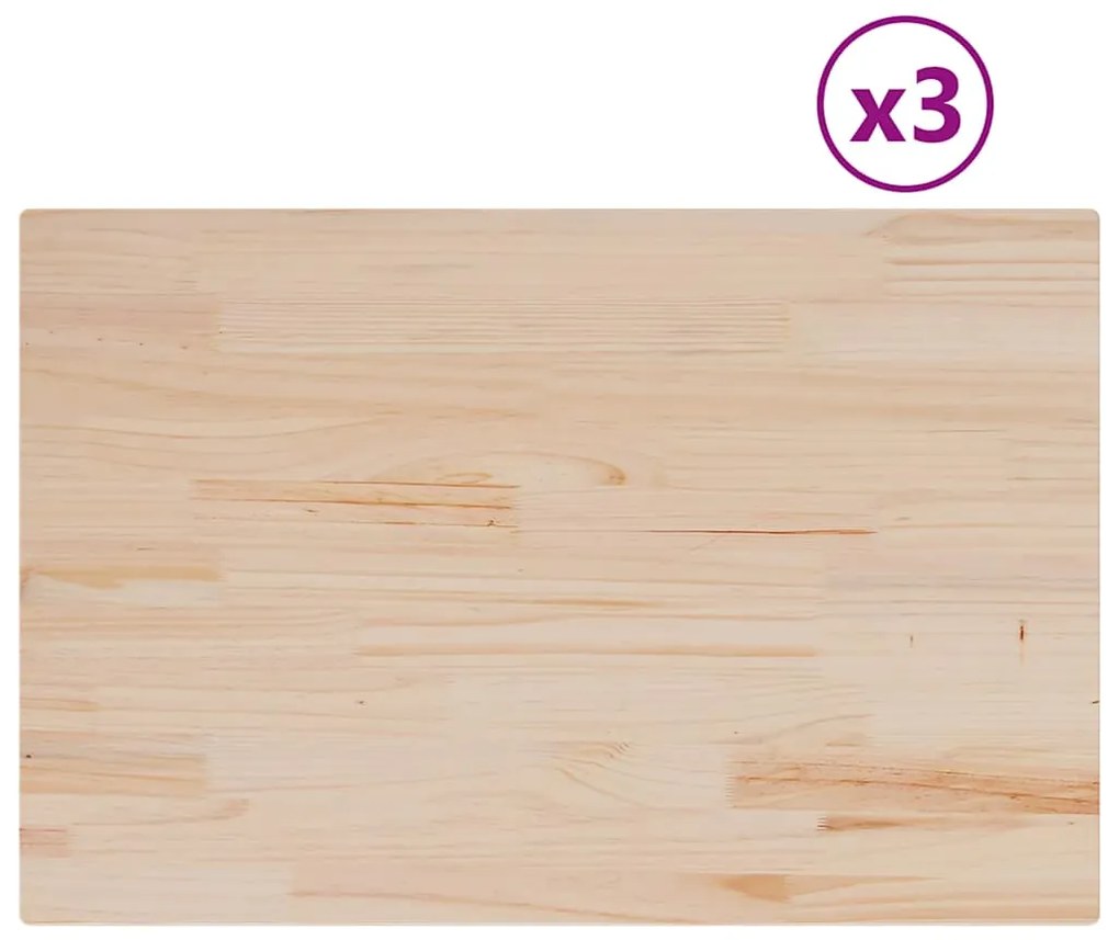 847434 vidaXL Плотове за маси, 3 бр, 80x53x2,5 см, правоъгълни, бор масив