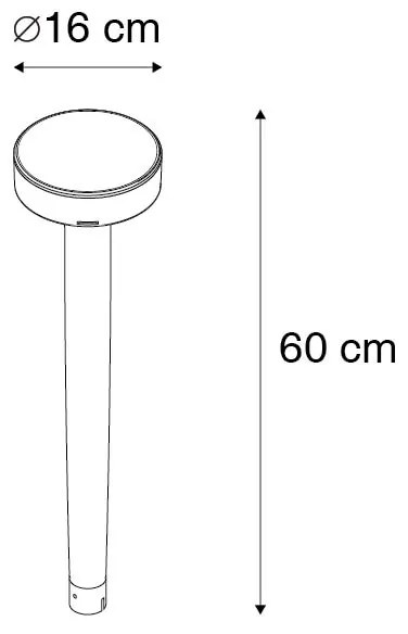 Дизайнерски шип спот черен с LED и димер IP55 соларен - Fiorina
