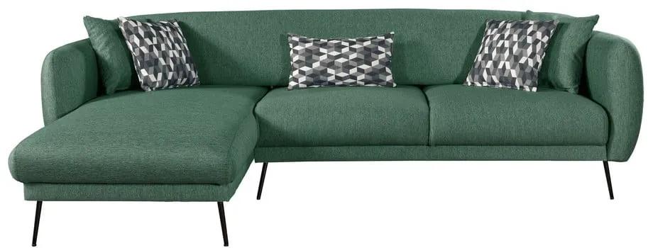 Зелен разтегателен ъглов диван , ляв ъгъл Madrid - Pandia Home