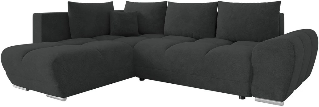 Ъглов диван Forrest-Антрацит-Ляв