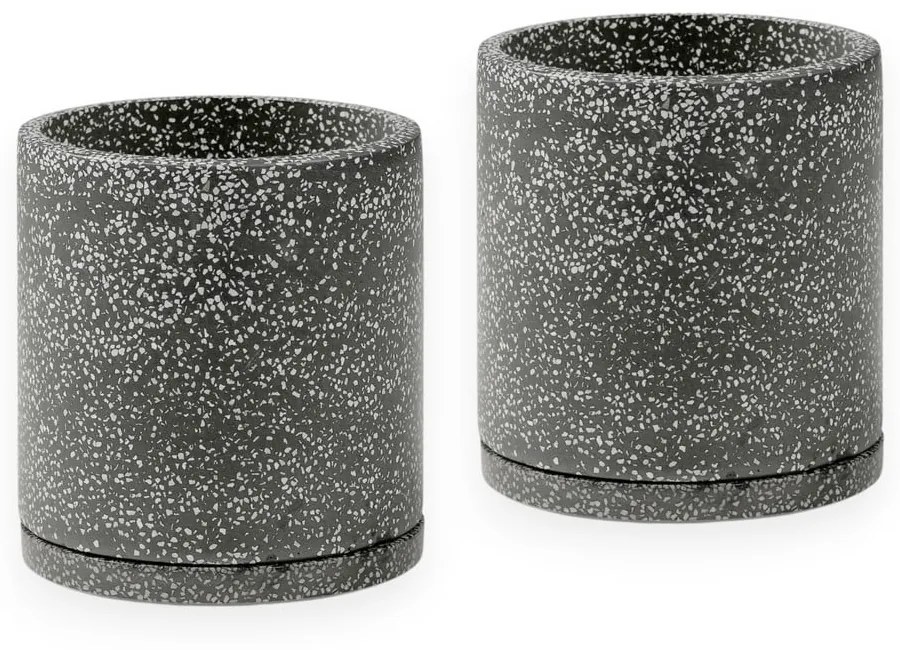 Комплект от 2 тъмносиви саксии, ø 26 cm Terrazzo - Bonami Selection