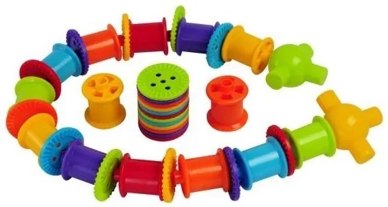 Bigjigs - Конструктор за нанизване - Макари и копчета