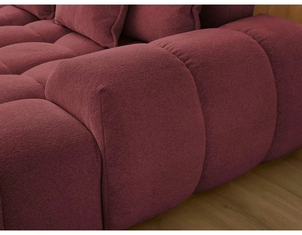 Бордо шенилов сгъваем/с място за съхранение ъглов диван (ляв ъгъл/U форма) Everest – Bobochic Paris