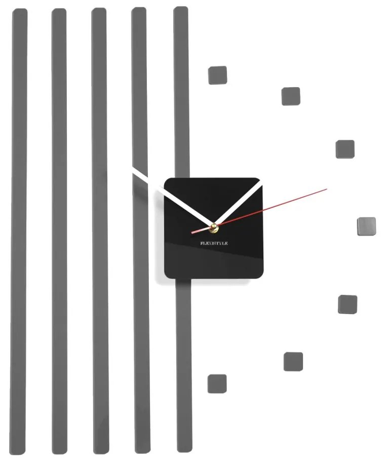 Самозалепващ стенен часовник с ивици tъмнозелено