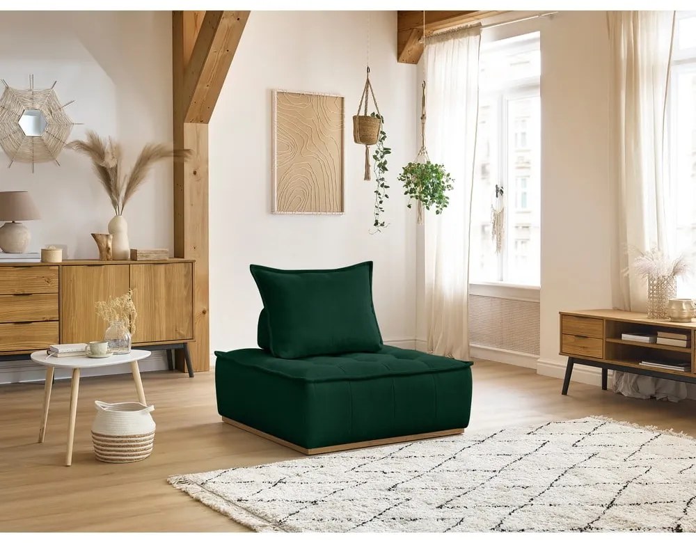 Тъмнозелено шенилово кресло Elisa – Bobochic Paris