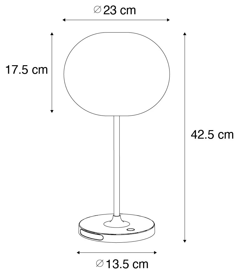 Модерна настолна лампа бяла акумулаторна - Maloi