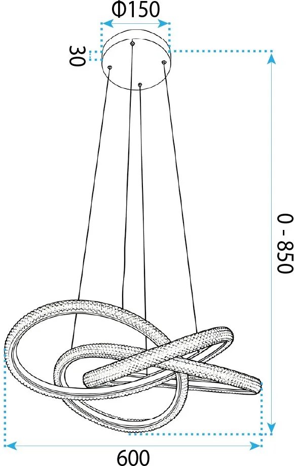 ВИСЯЩА ТАВАННА ЛАМПА G153-CP GOLD