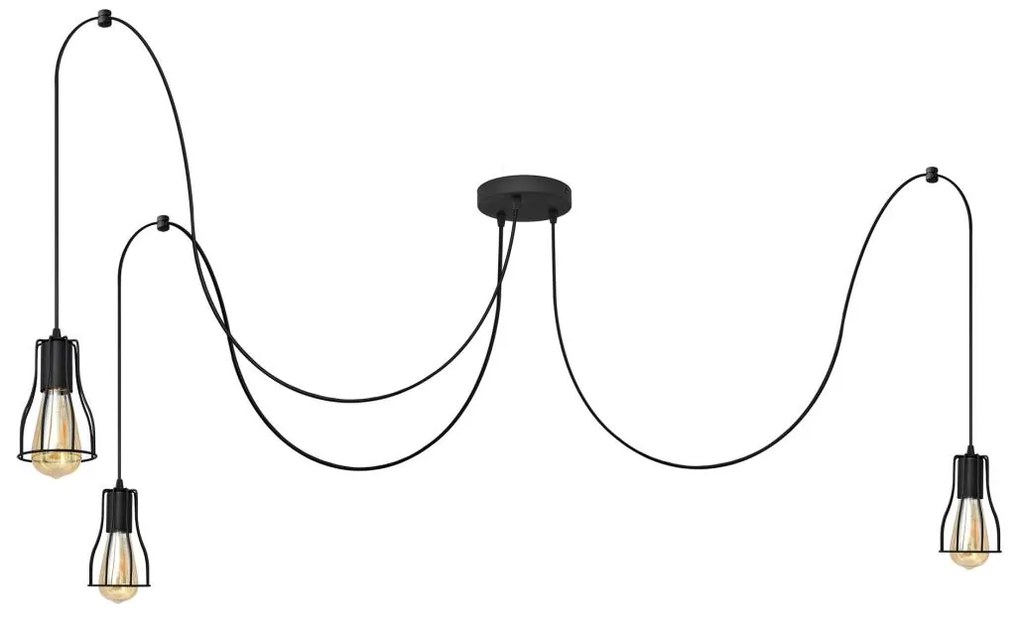 Пендел TUBE 3xE27/15W/230V черен