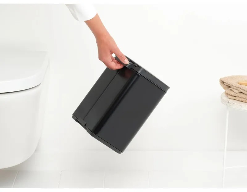 Кош за боклук Brabantia Bo Small 1006622, 4 л, Плавно и безшумно отваряне, Противоплъзгаща основа, Черен