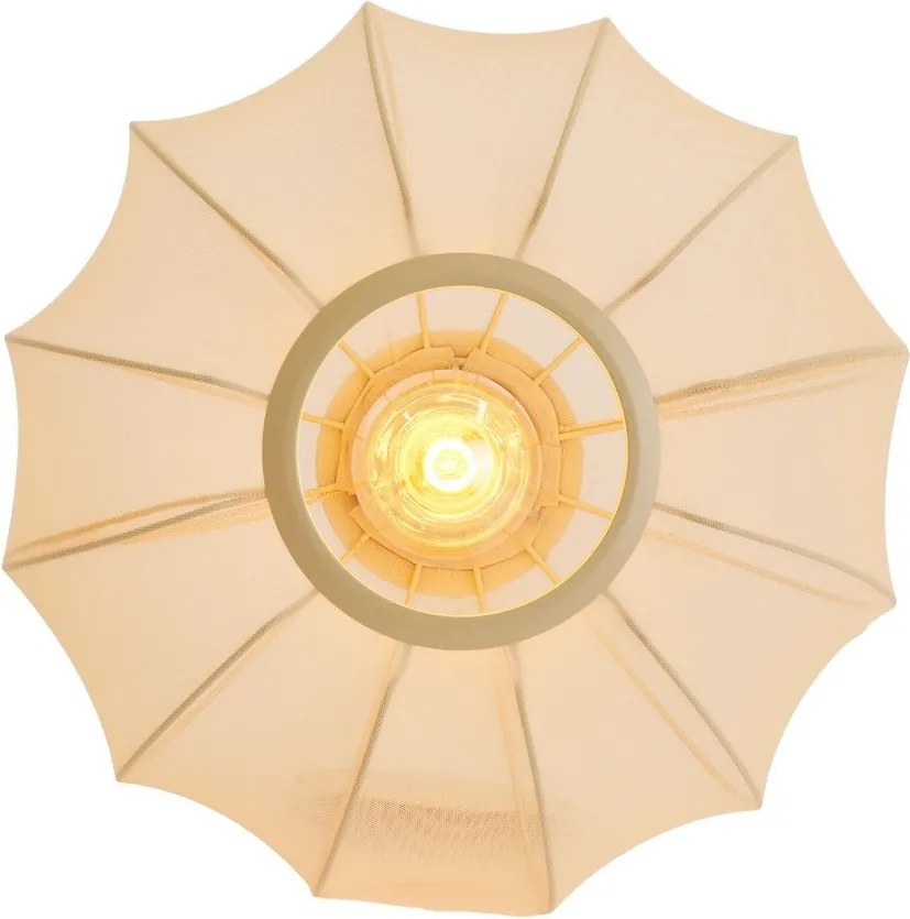 Кремаво осветително тяло за таван с текстилен абажур ø 40 cm Plumalia – Light &amp; Living