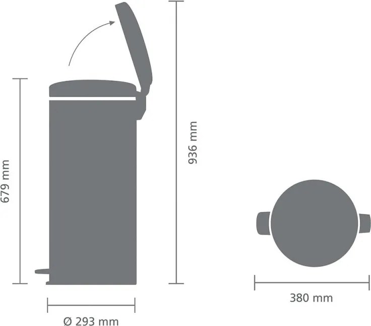 Кош за боклук с педал Brabantia NewIcon 1008853, 30 л, Плавно затваряне, Противоплъзгаща основа, Сатенено покритие, Кафяв