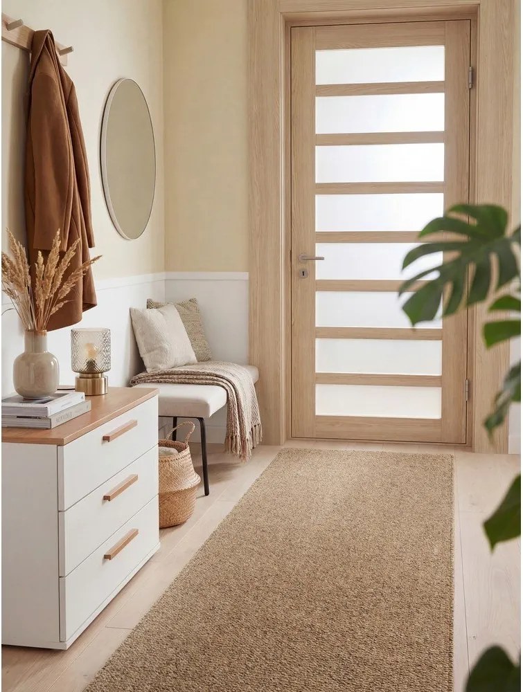 Светлокафява пътека подходяща за пране 80x240 cm Rocco Caramel – Elle Decoration