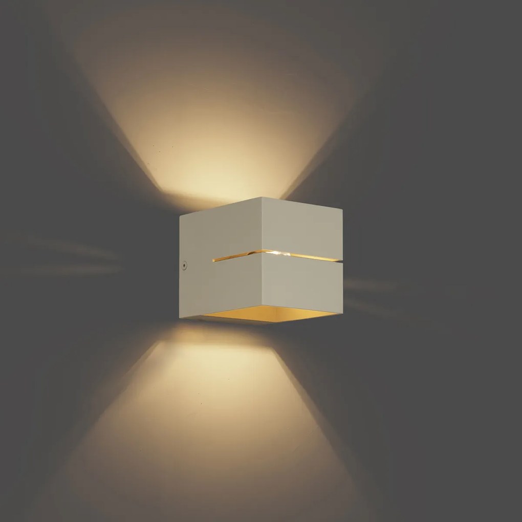 Модерна стенна лампа бежова G9 квадратна - Transfer