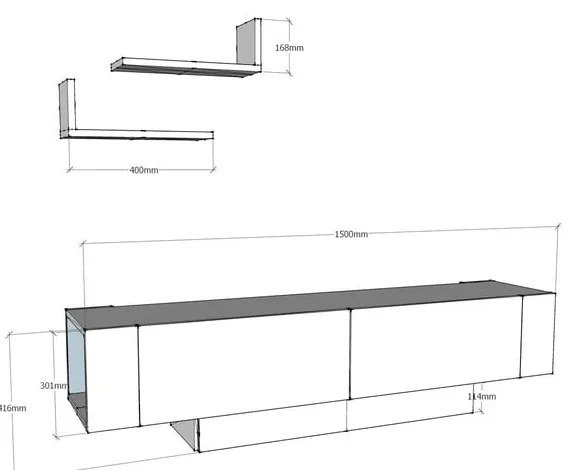 Бял TV комплект 150x42 cm Matera – Zena Home