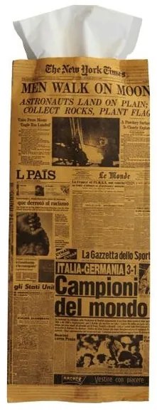 Хартиен джоб за прибори със салфетка и декор "JOURNAL" 11x25см (BP110)-ПАКЕТ 125бр LUNI PAPER