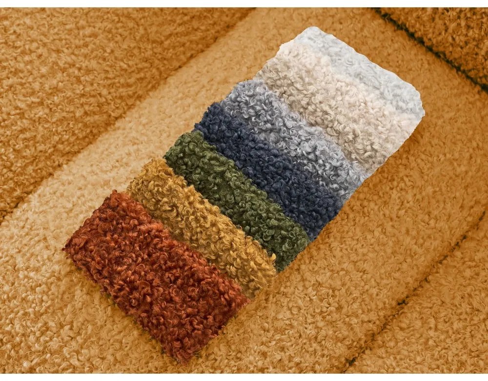 Табуретка от прежда с примки от букле в цвят горчица Hippolyte – Bobochic Paris