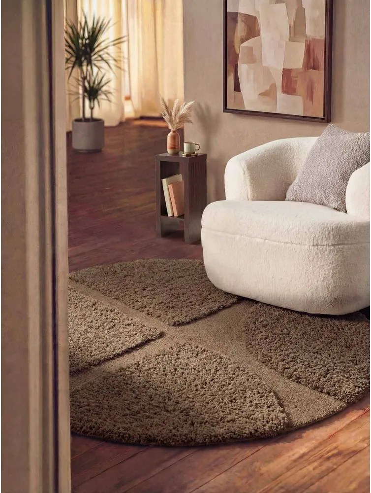 Кафяв ръчно изработен кръгъл килим ø 160 cm Lambeth Jasper – Ted Baker