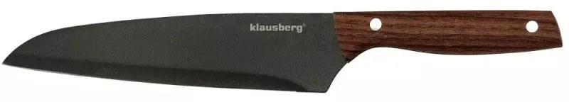 Комплект ножове със стойка Klausberg KB 7616, 6 ч, Неръждаема стомана, Кафяв/сив