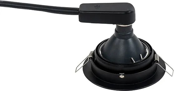 Кръгъл вграден прожектор черен регулируем - Chuck 70